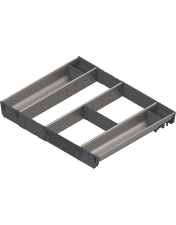 ORGA-LINE Kombi-Set (vollausfüllend), für TANDEMBOX Schubkasten, NL=450 mm, KB=600 mm, inox-gebü/staubgr - Blum