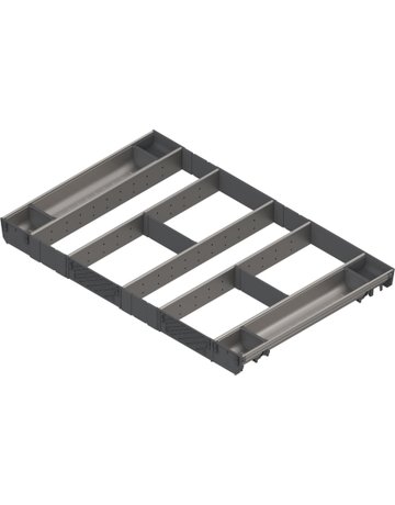 ORGA-LINE Kombi-Set (vollausfüllend), für TANDEMBOX Schubkasten, NL=550 mm, KB=900 mm, inox-gebü/staubgr - Blum