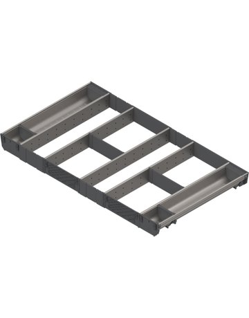 ORGA-LINE Kombi-Set (vollausfüllend), für TANDEMBOX Schubkasten, NL=500 mm, KB=900 mm, inox-gebü/staubgr - Blum