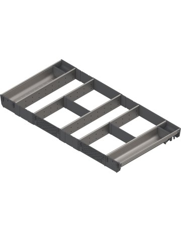 ORGA-LINE Kombi-Set (vollausfüllend), für TANDEMBOX Schubkasten, NL=450 mm, KB=900 mm, inox-gebü/staubgr - Blum