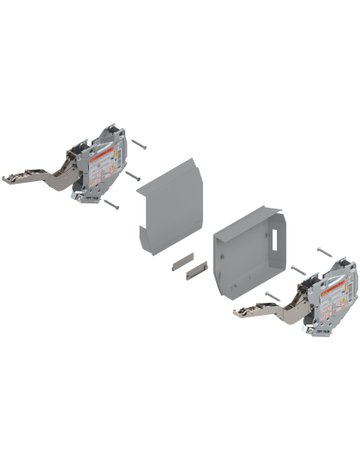 AVENTOS HK-S Hochklappe, Kraftspeicher (Set), LF=400-1000 (bei 2 Stück), zum Schrauben, für TIP-ON, hellgrau/inox-g. - Blum