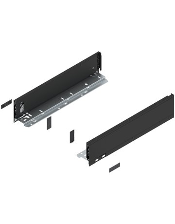 LBX Zargen pure, Höhe M (90,5 mm) NL=400 mm, carbonschwarz matt - Blum