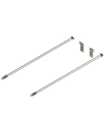 MOVENTO/TANDEM Längsreling (links/rechts), NL=500 mm, ZRR.9000 Relinghalter rückseitig beigepackt, eloxiert niro2/staubgrau - Blum