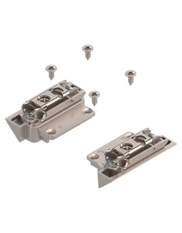AVENTOS HK-S Hochklappe, Frontbefestigung für schmale Alurahmen (Set), zum Schrauben, vernickelt - Blum