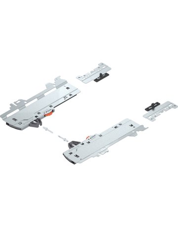 Set (TIP-ON BLUMOTION Einheit + Mitnehmer + Adapter), für MERIVOBOX, Typ L5, NL=450-650 mm, Gesamtgewicht des Auszugs=35-70 kg, links/rechts, schwarz