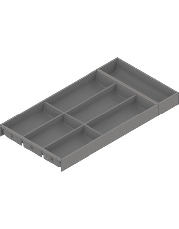 AMBIA-LINE Besteckeinsatz, für MERIVOBOX Schubkasten, Kunststoff / Stahl, 7 Besteckfächer, NL=600 mm, Breite=300 mm, indiumgrau matt - Blum