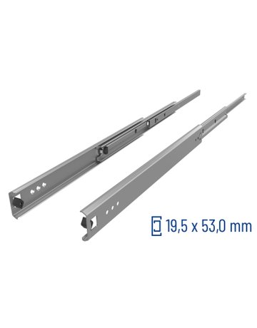 Überauszug 078 140 kg/Pr Länge 800 mm Zuhaltung, Edelstahl 1.4301 - Schock Teleskopschienen