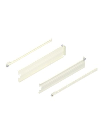METABOX Stahlzarge, M (86 mm), Teilauszug, NL=450 mm, Schraubversion, links/rechts, R9001 cremeweiss - Blum