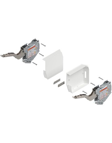 AVENTOS HK-S Hochklappe, Kraftspeicher (Set), LF=960-2215 (bei 2 Stück), zum Schrauben, für TIP-ON, seidenweiss/inox-g. - Blum