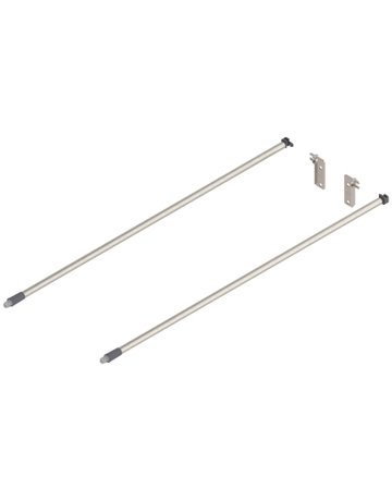 MOVENTO/TANDEM Längsreling (links/rechts), NL=600 mm, ZRR.9000 Relinghalter rückseitig beigepackt, eloxiert niro2/staubgrau - Blum