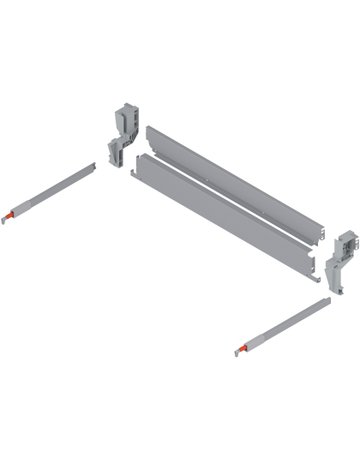 TANDEMBOX Stahlrückwand für Müllauszug hängend, Höhe M (96,5 mm), LW=860-864 mm, R9006 w-alu/weissgr. - Blum