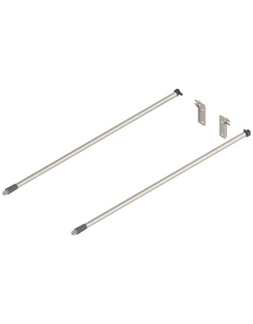 MOVENTO/TANDEM Längsreling (links/rechts), NL=520 mm, ZRR.9000 Relinghalter rückseitig beigepackt, eloxiert niro2/staubgrau - Blum