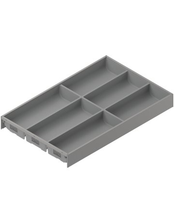 AMBIA-LINE Besteckeinsatz, für MERIVOBOX Schubkasten, Kunststoff / Stahl, 6 Besteckfächer, NL=500 mm, Breite=300 mm, indiumgrau matt - Blum