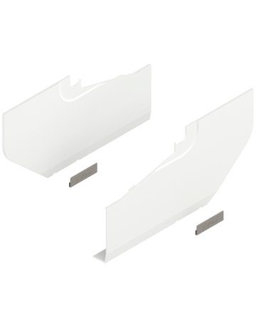 AVENTOS HS Hochschwenkklappe, Abdeckkappe groß, glatt, links/rechts, seidenweiss/inox-g. - Blum