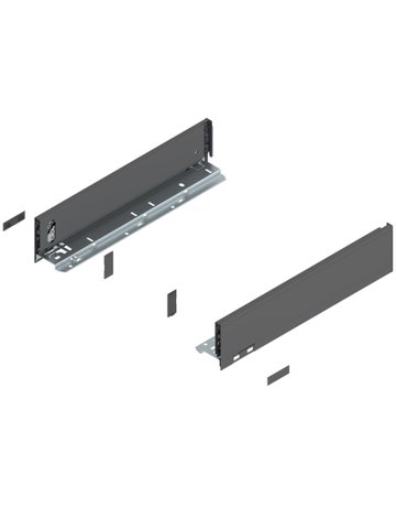 LEGRABOX Zarge, Höhe M (90.5 mm), NL=400 mm, links/rechts, für LEGRABOX pure, oriongrau matt - Blum