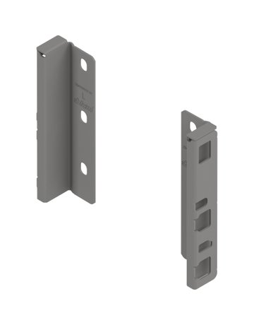 MERIVOBOX Holzrückwandhalter, Höhe K (146 mm), links/rechts, indiumgrau matt - Blum