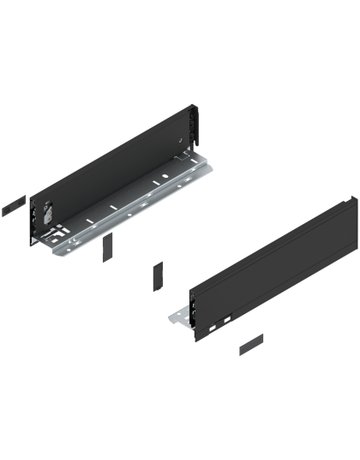 LBX Zargen pure, Höhe M (90,5 mm) NL=350 mm, carbonschwarz matt - Blum
