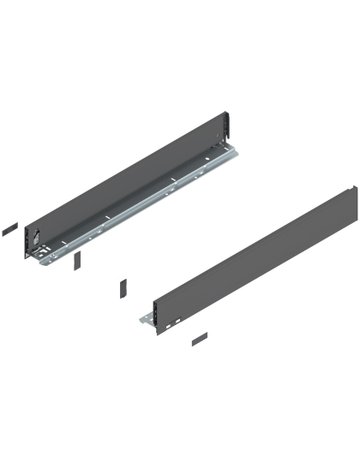 LEGRABOX Zarge, Höhe M (90.5 mm), NL=650 mm, links/rechts, für LEGRABOX pure, oriongrau matt - Blum