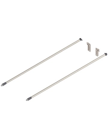 MOVENTO/TANDEM Längsreling (links/rechts), NL=650 mm, ZRR.9000 Relinghalter rückseitig beigepackt, eloxiert niro2/staubgrau - Blum