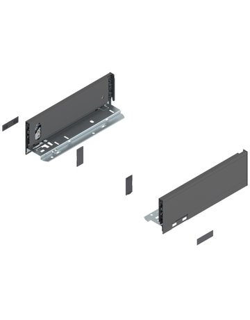 LEGRABOX Zarge, Höhe M (90.5 mm), NL=270 mm, links/rechts, für LEGRABOX pure, oriongrau matt - Blum