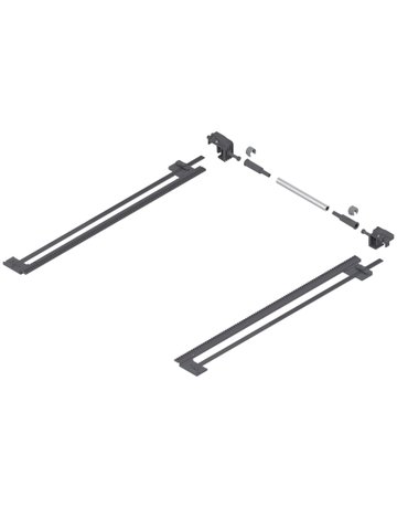 TANDEM Seitenstabilisierung, NL=410 mm, KB=1400 mm, Teilauszug, zum Ablängen, R7037 staubgrau - Blum