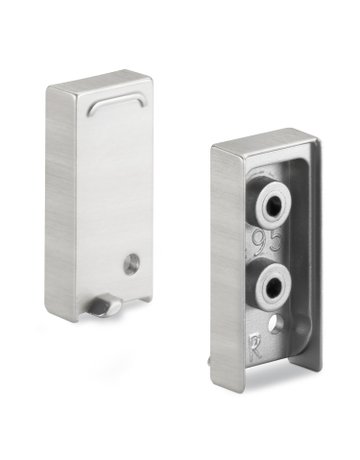 Griffleiste- Endkappenset, Capris, 115049, zum Anschrauben, Zink, matt vernickelt - Hettich