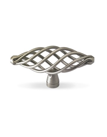 Möbel- Knopf, Valentia, 9070510, Breite 77mm, Höhe 37mm, Stahl, zinnoptik - Hettich