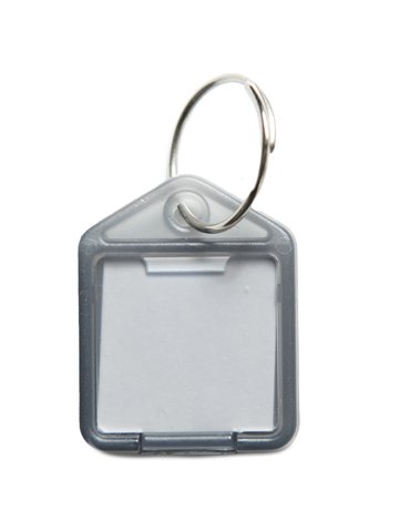 Schlüsselanhänger Kunststoff grau 27x38 mm pro Farbe