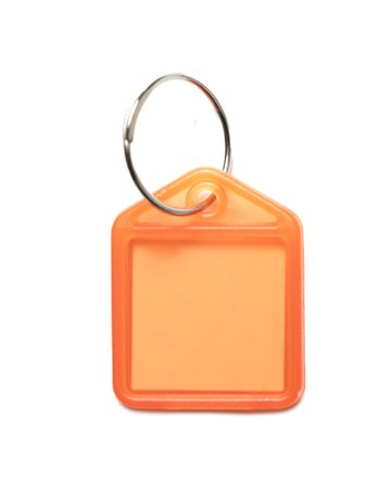 Schlüsselanhänger Kunststoff orange 27x38 mm pro Farbe