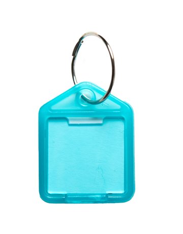 Schlüsselanhänger Kunststoff türkis 27x38 mm pro Farbe