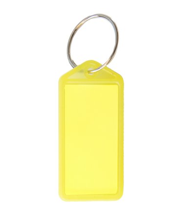 Schlüsselanhänger Kunststoff gelb 27x60 mm mit Ring