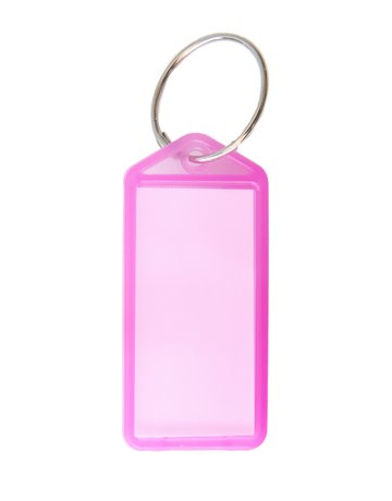 Schlüsselanhänger Kunststoff pink 27x60 mm mit Ring