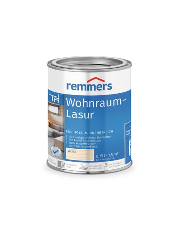 Wohnraum-Lasur weiß 0,75 l - Remmers
