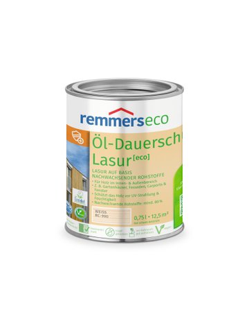 Öl-Dauerschutz-Lasur [eco] weiß (RC-990) 0.75 l - Remmers