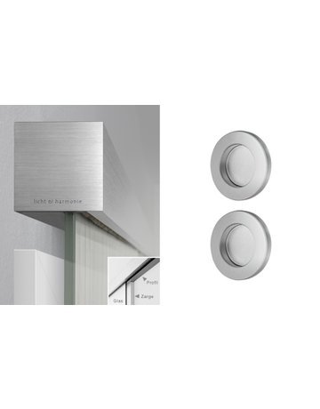 Schiebetürbeschlagset Tvin 2.0 Glas Set vor der Wand vor Zarge L: 2200mm - Licht & Harmonie