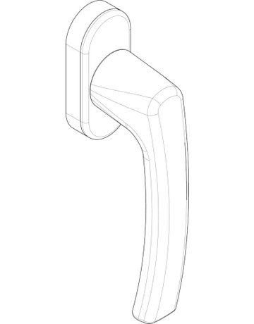 DK-Fenstergriff, RotoLine, mit ovaler Rosette, VK7x35, schwarz br. pulverbeschichtet