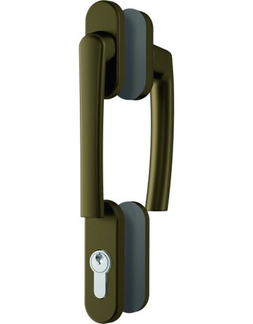 PSK-Türgriffgrt.,m.PZ-Ros.,PZ,VK7x127 RotoLine Patio Z,mittelbronze eloxiert