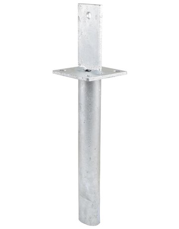 Pfostenträger PTP easy feste Ausführung mit Rohr Ø42 x 200 mm feuerverzinkt - Pitzl