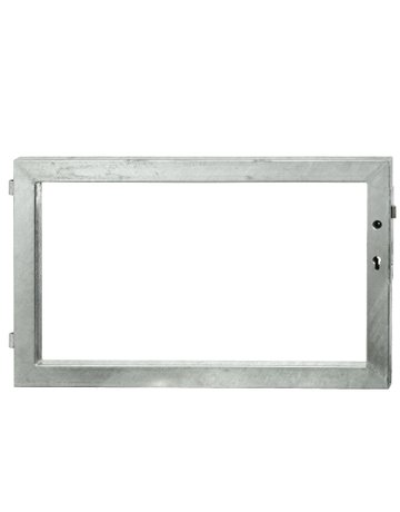 Gartentürrahmen, mit Schloss (Dorn 8 mm), für Kegel Ø 12 mm, 1000x800 mm und Rohr 60x30x2 mm, feuerv - Pitzl