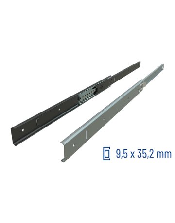 Teilauszug 016 30 kg/Pr Länge 711 mm Verriegelung geöffnet, Trennung - Schock Teleskopschienen