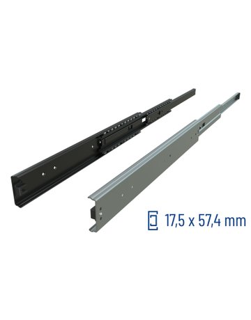Überauszug 038 86 kg/Pr Länge 700 mm RAL7016, Zuhaltung, Aush., Air Motion - Schock Teleskopschienen