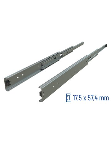 Überauszug 038 37 kg/Pr Länge 700 mm Zuhaltung, Aush., Air Motion, Aluminium - Schock Teleskopschienen