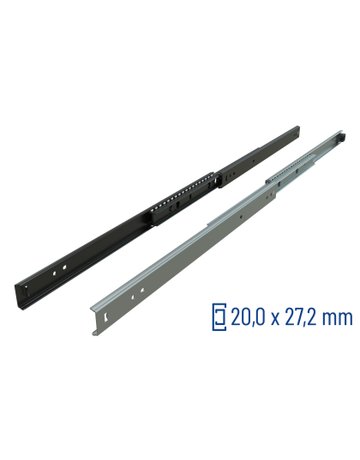 Vollauszug 040 22 kg/Pr Länge 500 mm RAL7016, Zuhaltung, Air Motion - Schock Teleskopschienen