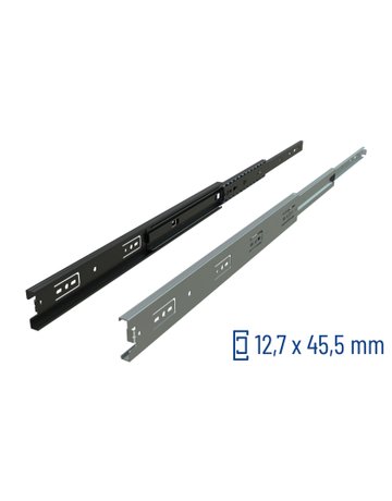 Vollauszug 072 48 kg/Pr Länge 700 mm RAL7016, Zuhaltung, Trennung, Air Motion - Schock Teleskopschienen