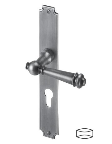 Langschild 236/814 WC 78 mm ES IV Stahlgrau mit Riegelolive - Scheitter