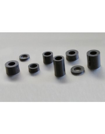 Distanzhülsen Kunststoff schwarz M8 20 x 15 x 8,5 mm - Pulverich
