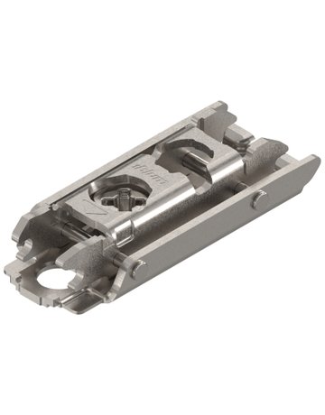 CLIP Montageplatte, gerade, 0 mm, Stahl, Schrauben, HV: Exzenter, vernickelt - Blum