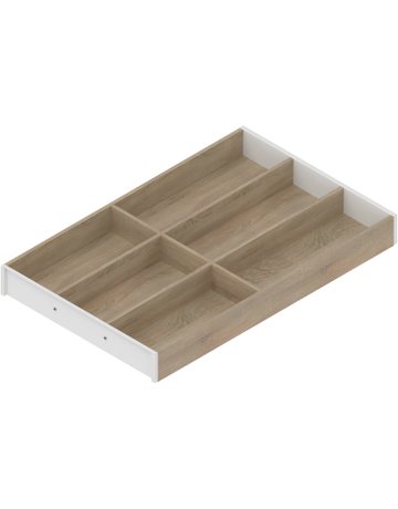AMBIA-LINE Besteckeinsatz, für LEGRABOX/MERIVOBOX Schubkasten, Holzdesign, 6 Besteckfächer, NL=500 mm, Breite=300 mm, Bard.Eiche/seidenwei - Blum