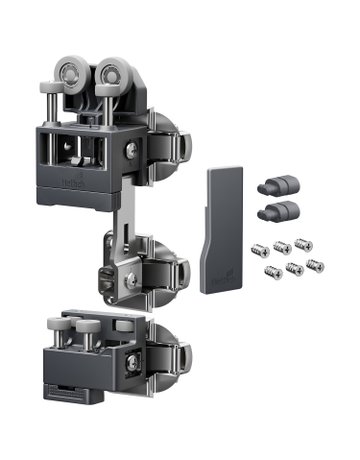 Falttürbeschläge-Set,rs,ohne SA,schwer WingLine L,2-flg.,max.25kg,anthrazit - Hettich