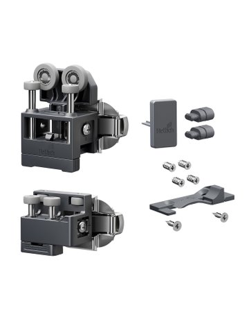 Falttürbeschläge-Set,rs,mit SA,mittel WingLine L,2-flg.,max.12kg,anthrazit - Hettich